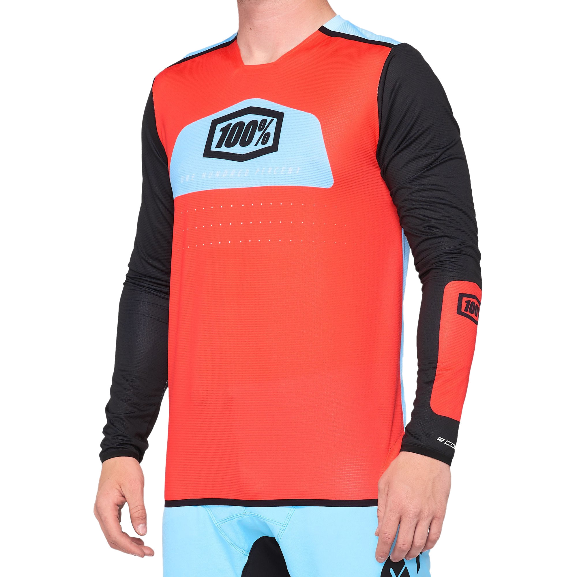 100% - R-CORE X JERSEY FLUO RED BLACK